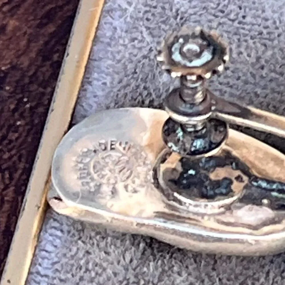 Sterling Silver Mexican Clip On Earrings Comedy Tragedy Mask Retro